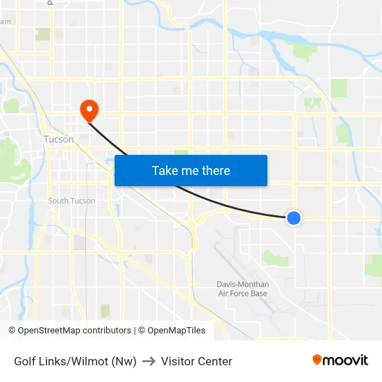 Golf Links/Wilmot (Nw) to Visitor Center map