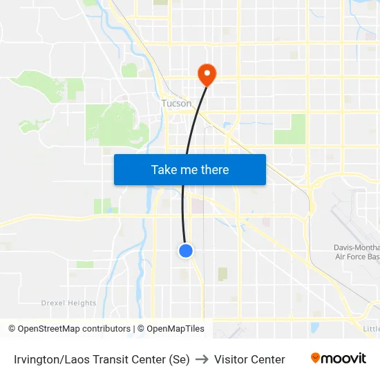 Irvington/Laos Transit Center (Se) to Visitor Center map