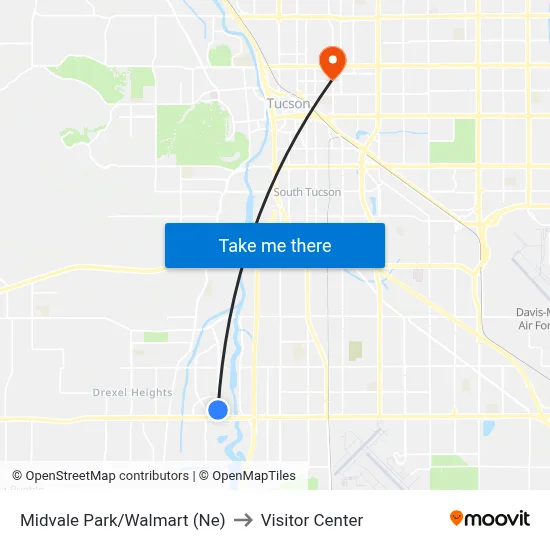 Midvale Park/Walmart (Ne) to Visitor Center map