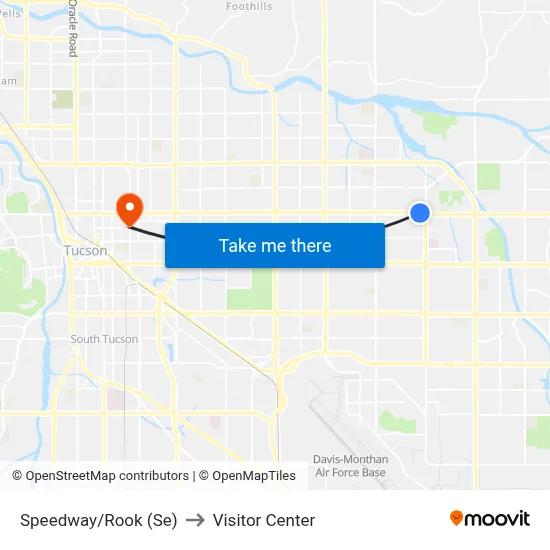 Speedway/Rook (Se) to Visitor Center map
