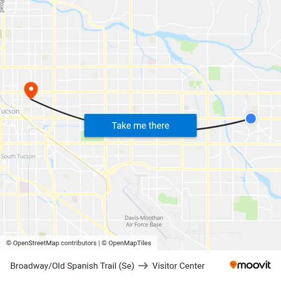 Broadway/Old Spanish Trail (Se) to Visitor Center map