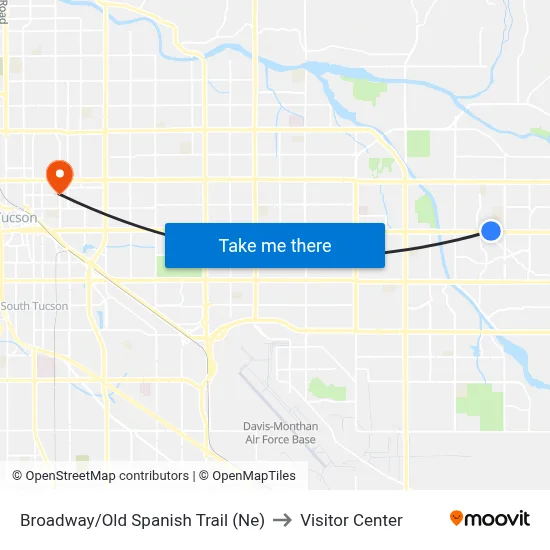 Broadway/Old Spanish Trail (Ne) to Visitor Center map