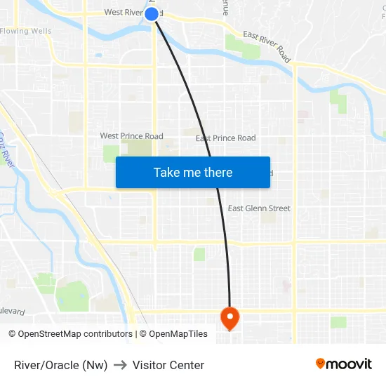 River/Oracle (Nw) to Visitor Center map