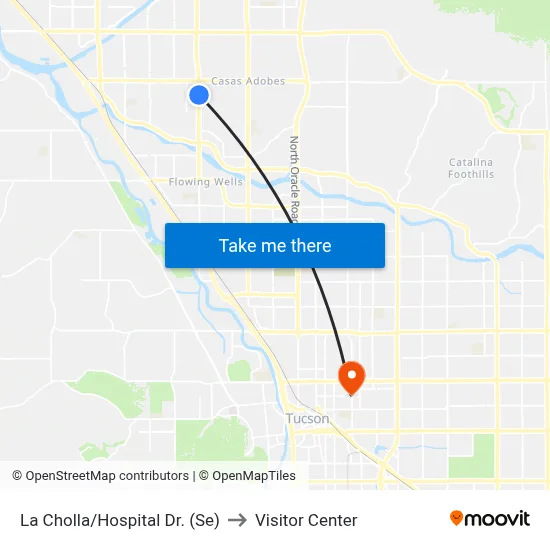 La Cholla/Hospital Dr. (Se) to Visitor Center map