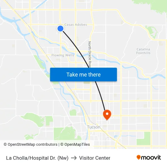 La Cholla/Hospital Dr. (Nw) to Visitor Center map