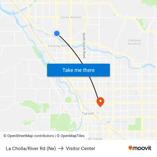 La Cholla/River Rd (Ne) to Visitor Center map