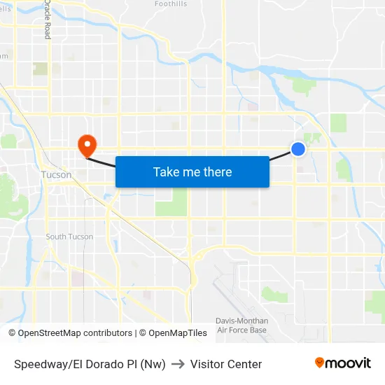 Speedway/El Dorado Pl (Nw) to Visitor Center map