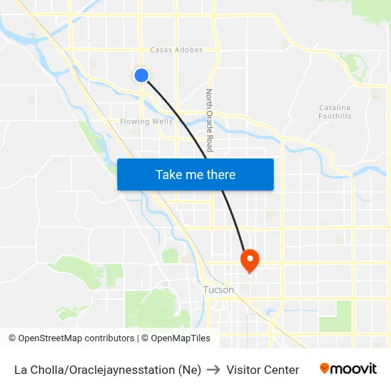 La Cholla/Oraclejaynesstation (Ne) to Visitor Center map