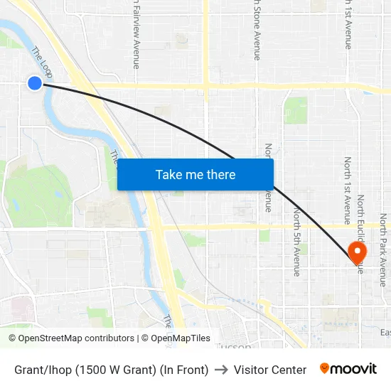 Grant/Ihop (1500 W Grant) (In Front) to Visitor Center map