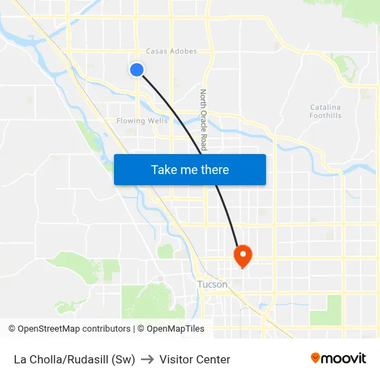 La Cholla/Rudasill (Sw) to Visitor Center map