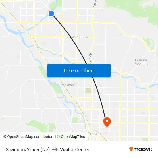 Shannon/Ymca (Ne) to Visitor Center map