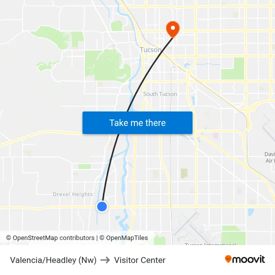 Valencia/Headley (Nw) to Visitor Center map
