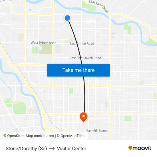 Stone/Dorothy (Se) to Visitor Center map