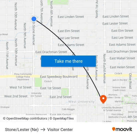 Stone/Lester (Ne) to Visitor Center map
