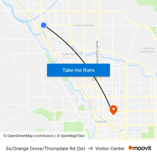 Ss/Orange Grove/Thornydale Rd (Se) to Visitor Center map