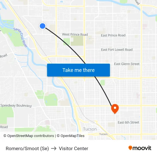 Romero/Smoot (Se) to Visitor Center map