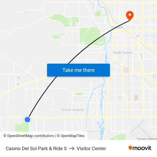 Casino Del Sol Park & Ride S to Visitor Center map