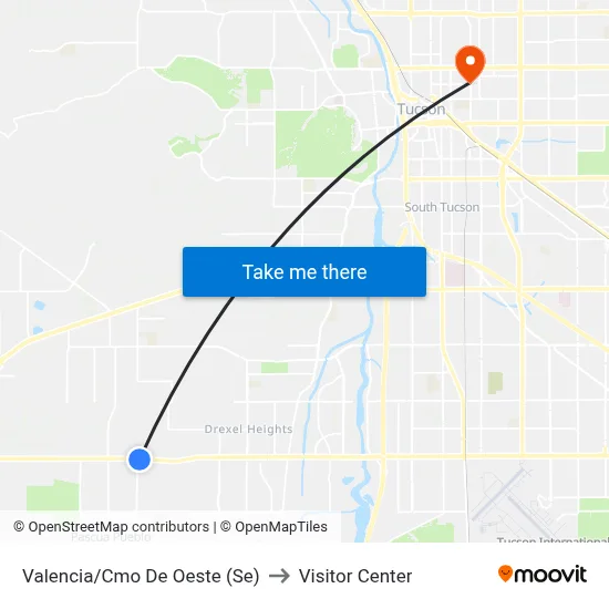 Valencia/Cmo De Oeste (Se) to Visitor Center map