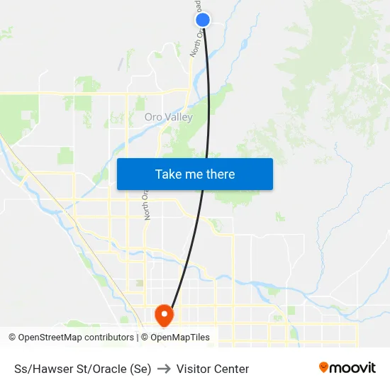 Ss/Hawser St/Oracle (Se) to Visitor Center map