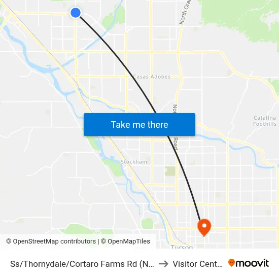 Ss/Thornydale/Cortaro Farms Rd (Ne) to Visitor Center map