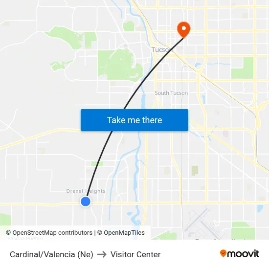 Cardinal/Valencia (Ne) to Visitor Center map