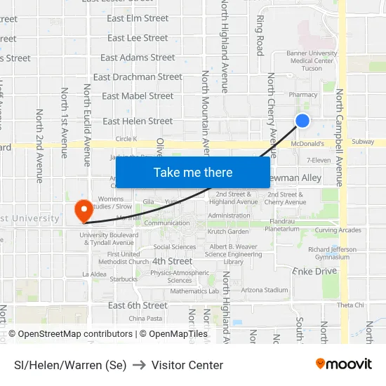 Sl/Helen/Warren (Se) to Visitor Center map