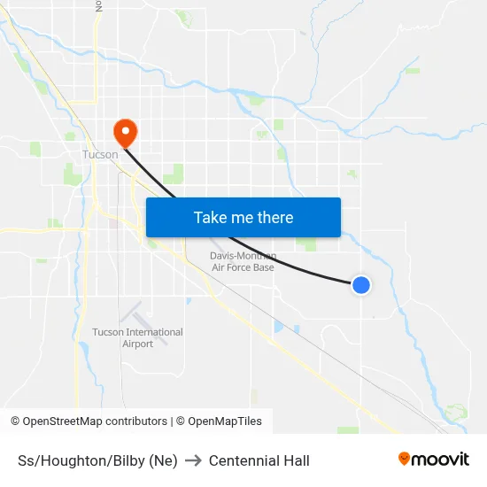 Ss/Houghton/Bilby (Ne) to Centennial Hall map
