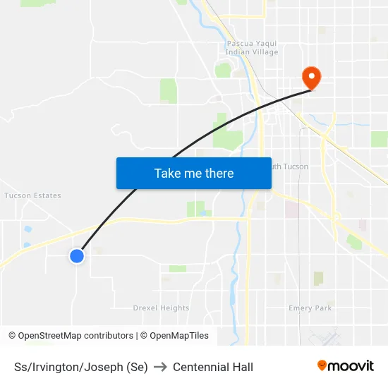 Ss/Irvington/Joseph (Se) to Centennial Hall map