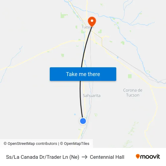 Ss/La Canada Dr/Trader Ln (Ne) to Centennial Hall map