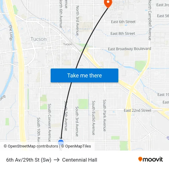 6th Av/29th St (Sw) to Centennial Hall map