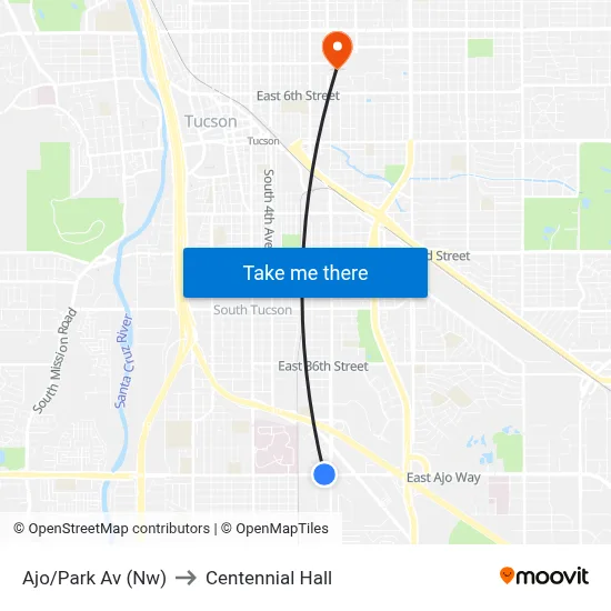 Ajo/Park Av (Nw) to Centennial Hall map