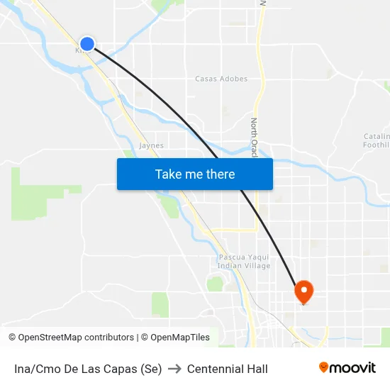 Ina/Cmo De Las Capas (Se) to Centennial Hall map