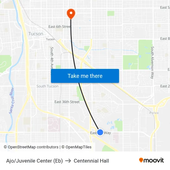 Ajo/Juvenile Center (Eb) to Centennial Hall map