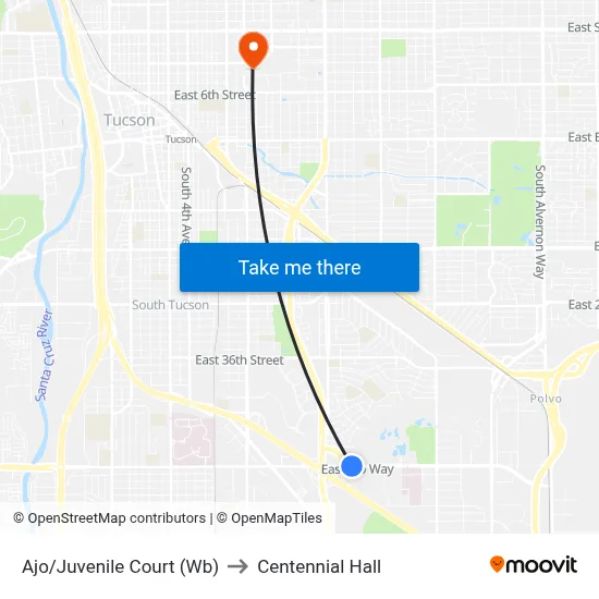 Ajo/Juvenile Court (Wb) to Centennial Hall map