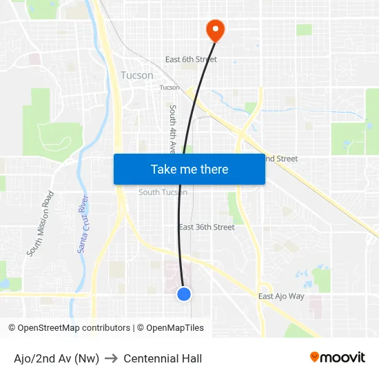 Ajo/2nd Av (Nw) to Centennial Hall map