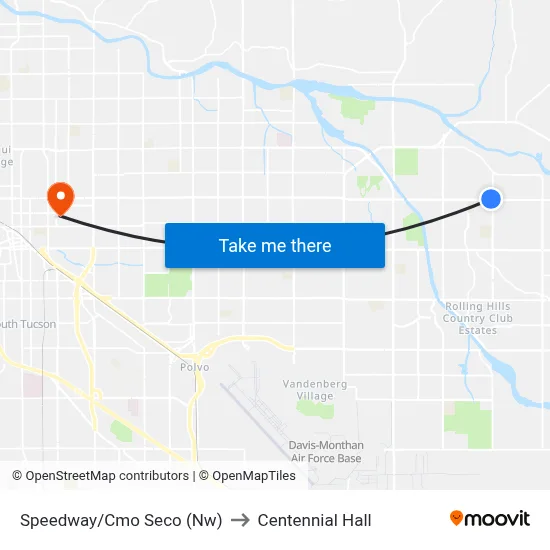 Speedway/Cmo Seco (Nw) to Centennial Hall map