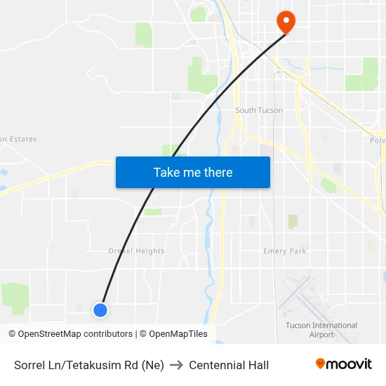 Sorrel Ln/Tetakusim Rd (Ne) to Centennial Hall map