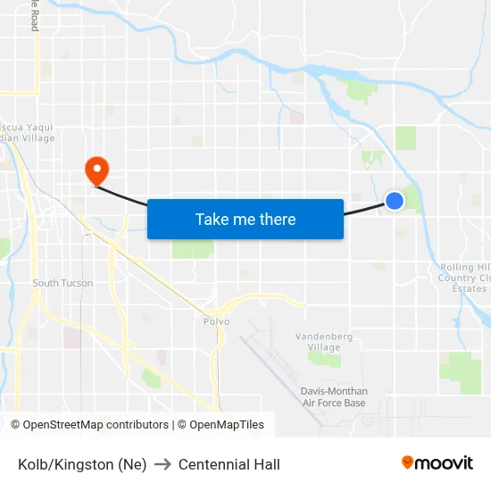 Kolb/Kingston (Ne) to Centennial Hall map