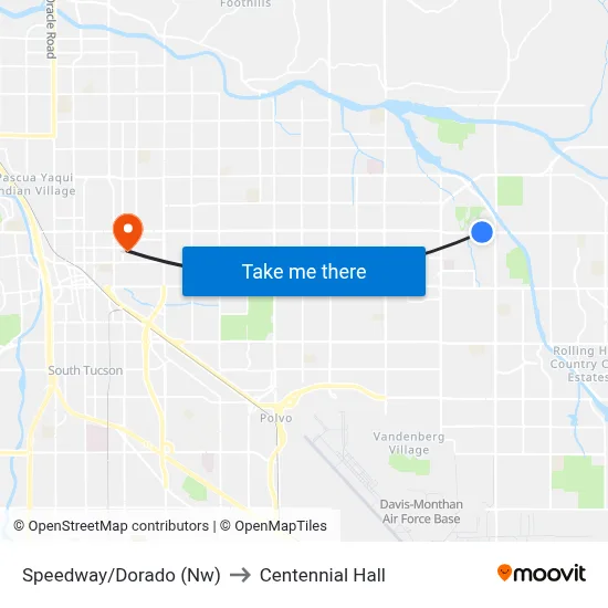 Speedway/Dorado (Nw) to Centennial Hall map