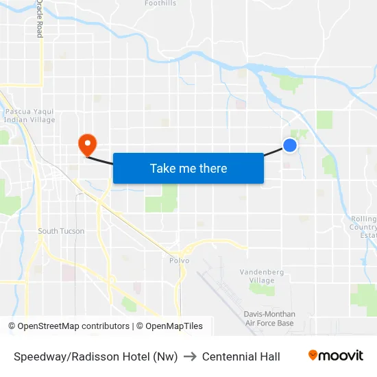 Speedway/Radisson Hotel (Nw) to Centennial Hall map