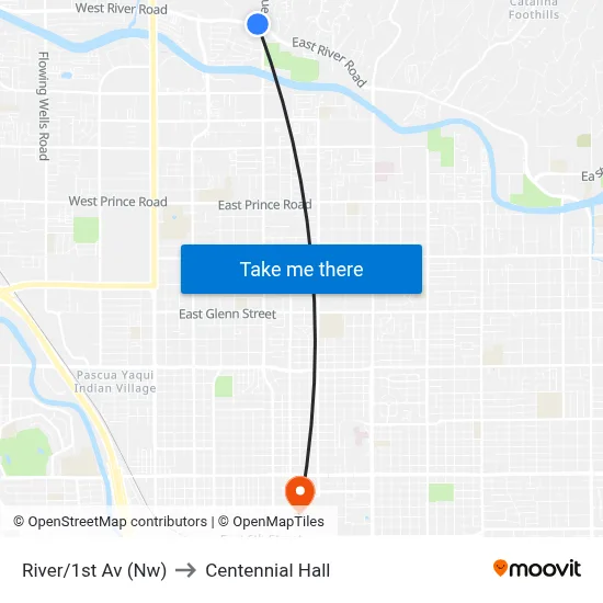 River/1st Av (Nw) to Centennial Hall map