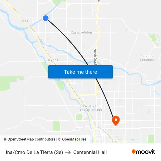 Ina/Cmo De La Tierra (Se) to Centennial Hall map