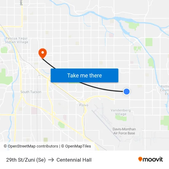 29th St/Zuni (Se) to Centennial Hall map
