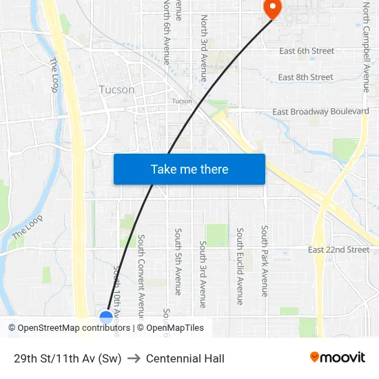 29th St/11th Av (Sw) to Centennial Hall map