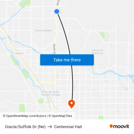 Oracle/Suffolk Dr (Ne) to Centennial Hall map