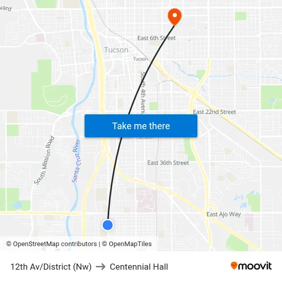 12th Av/District (Nw) to Centennial Hall map