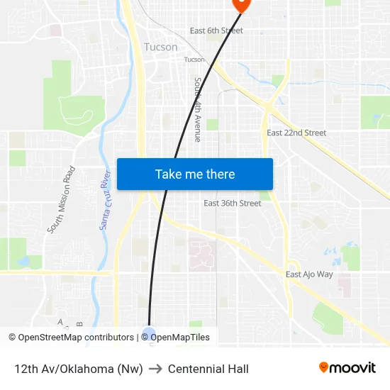 12th Av/Oklahoma (Nw) to Centennial Hall map