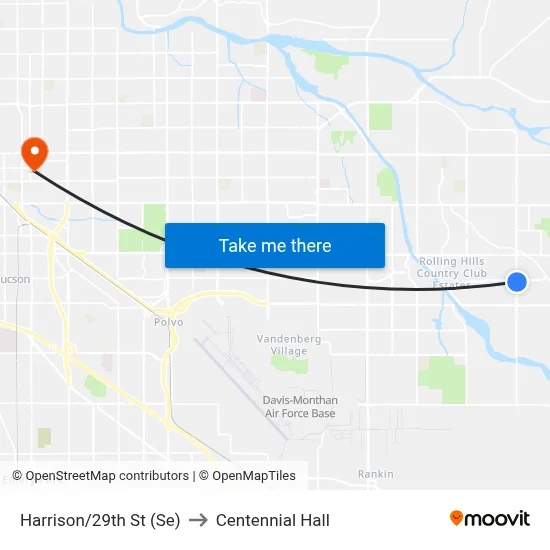 Harrison/29th St (Se) to Centennial Hall map