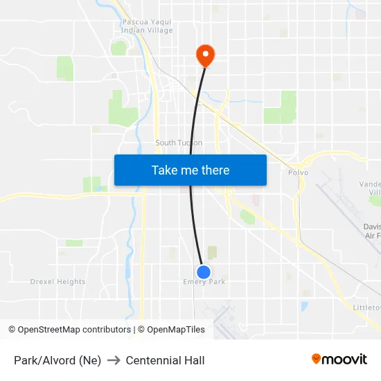 Park/Alvord (Ne) to Centennial Hall map