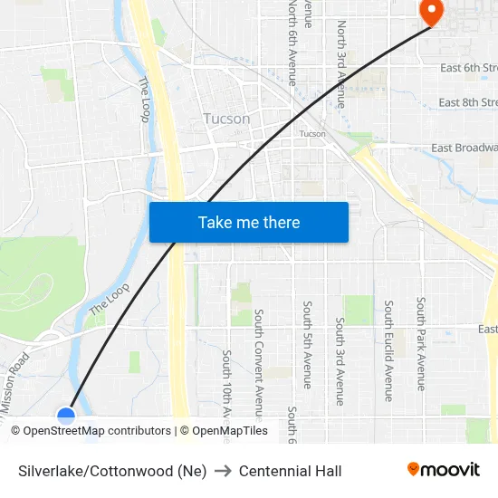 Silverlake/Cottonwood (Ne) to Centennial Hall map